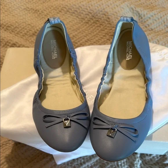 Michael Kors Blue Ballerina Flats with Classic Silhouette - Picture 1 of 4